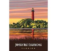 Artery8 BLM Jupiter Inlet Lighthouse Florida Natural Area Large Wall Art Poster Print Thick Paper 18X24 Inch