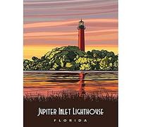 Artery8 BLM Jupiter Inlet Lighthouse Florida Natural Area Unframed Wall Art Print Poster Home Decor Premium