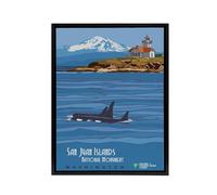 Artery8 BLM San Juan Islands Monument DC Framed Canvas Wall Art Print in Blue | Size: W18" x H24" Artery8 Blue W18" x H24"
