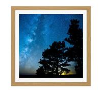 Artery8 BLM Wick Grand Canyon-Parashant Monument Stars Milky Way Square Wooden Framed Wall Art Print Picture 16X16 Inch