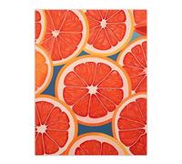 Artery8 Blood Orange Slices on Blue Fun Graphic Painting Kitchen Artwork Extra Large XL Wall Art Poster Print