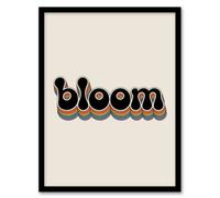 Artery8 Bloom Colourful Retro Rainbow Font Typography Framed Wall Art Print 12X16"