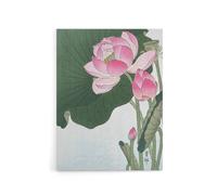 Artery8 Blooming Lotus Flowers Canvas Wall Art Print Ohara Koson in Green | Size: W24" x H32" Artery8 Green W24" x H32"