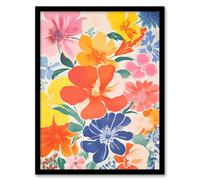 Artery8 Blooming Marvelous By Sofia Francis Geranium Flowers Artwork Colourful Bright And Happy Painting Artwork Framed Wall Art Print A4