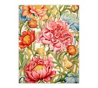 Artery8 Blooming Marvelous Floral Pattern Flower Illustration William Morris Style Large Wall Unframed Art Poster Print Thick Paper 18X24 Inch Artery8 Multicolor W18" x H24"