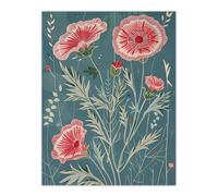 Artery8 Blooming Pink Carnation Flowers Artwork Spring Living Room Extra Large XL Wall Art Poster Print