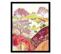 Artery8 Blooming Trees Yorkshire Countryside Landscape Framed Art Print | Size: A4 Artery8 Multicolor A4