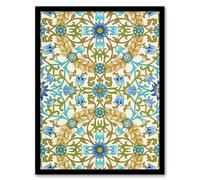 Artery8 Blue Floral Vine Pattern W. Morris Vintage Framed Wall Art Print | Size: W12" x H16" Artery8 Blue W12" x H16"