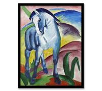 Artery8 Blue Horse I Expressionist Framed Wall Art Print A4 Artwork By Franz Marc : Vivid Horse Composition Perfect For Living Room Or Study Evoking Motion Grace And Bold Creativity