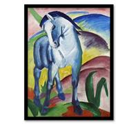 Artery8 Blue Horse I Expressionist Franz Marc Vintage Framed Wall Art Print | Size: A4 Artery8 Multicolor A4