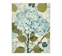 Artery8 Blue Hydrangea Flowers Artwork Bouquet Floral Wall Art Print | Size: W12" x H16" Artery8 Blue W12" x H16"