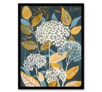 Artery8 Blue Hydrangea Flowers Artwork Floral Bouquet Living Room Artwork Framed Wall Art Print 18X24 Inch