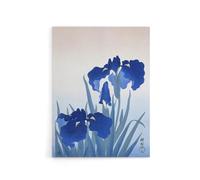Artery8 Blue Iris Flowers Floral Canvas Wall Art Print Japanese : Artwork by Ohara Koson 24x32 Tranquil floral Picture evoking spring calm in living spaces, a thoughtful housewarming gift