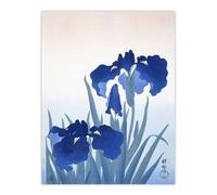 Artery8 Blue Iris Flowers Floral Wall Art Print Japanese : Artwork by Ohara Koson 12x16 Tranquil floral Picture evoking spring calm in living spaces, a thoughtful housewarming gift