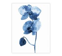 Artery8 Blue Orchid Flower Bloom Watercolour Painting Living Room Large Wall Art Poster Print Thick Paper 18X24 Inch