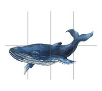 Artery8 Blue Whale Watercolour XL Giant Panel Poster (8 Sections)