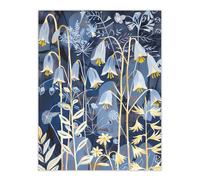 Artery8 Bluebells at Night Botanical Painting Wildflowers Wall Art Print in Blue | Size: W12" x H16" Artery8 Blue W12" x H16"