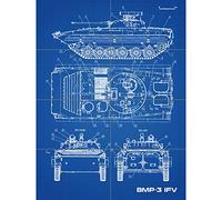 Artery8 BMP-3 Infantry Fighting Vehicle Blueprint Plan XL Giant Panel Poster (8 Sections)