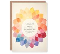 Artery8 Spiritual Birthday Card Body in Good Health Buddhist Quote Mandala Blank Card For Him Or Her