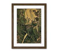 Artery8 Boho Ballerina Dancing with the Forest Moon Artwork Framed Wall Art Print 18X24 Inch
