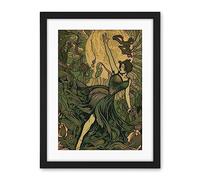 Artery8 Boho Ballerina Dancing with the Forest Moon Artwork Framed Wall Art Print 18X24 Inch