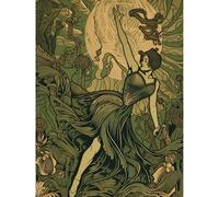 Artery8 Boho Ballerina Dancing with the Forest Moon Extra Large XL Wall Art Poster Print