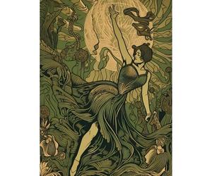 Artery8 Boho Ballerina Dancing with the Forest Moon Extra Large XL Wall Art Poster Print