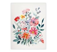 Artery8 Boho Spring Flower Bouquet Pastel Watercolour Living Room Extra Large XL Wall Art Poster Print