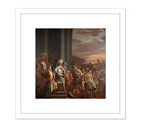 Artery8 Bol King Cyrus Treasure Looted Temple Jerusalem 8X8 Inch Square Wooden Framed Wall Art Print Picture with Mount in White Artery8 White