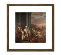 Artery8 Bol King Cyrus Treasure Looted Temple Jerusalem 8X8 Inch Square Wooden Framed Wall Art Print Picture with Mount in Brown Artery8 Brown