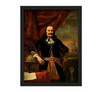 Artery8 Bol Michiel De Ruyter Lieutenant Admiral Painting Artwork Framed Wall Art Print 18X24 Inch