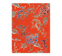 Artery8 Bold Abstract Floral Pattern Japan Wall Art Print Shin Bijutsukai in Red | Size: W18" x H24" Artery8 Red W18" x H24"