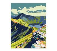 Artery8 Bold Helvellyn Mountain Lake Hiking Landscape Living Room Extra Large XL Wall Art Poster Print