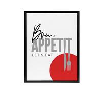 Artery8 Bon Appetit Kitchen Framed Canvas Wall Art Print in White | Size: W24" x H32" Artery8 White W24" x H32"