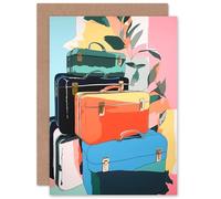 Artery8 Bon Voyage Safe Trip Adventure Journey Custom Greeting Card Personalised Message Inside for Wife Her Mum Sister Daughter Mom Gran Nan Birthday Safe Travels Bon Voyage