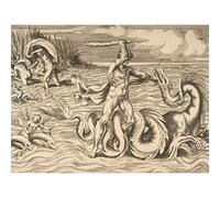 Artery8 Bonasone Hercules Fight Dragon Achelous Deianeira Engraving Art Print Canvas Premium Wall Decor Poster Mural
