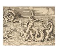 Artery8 Bonasone Hercules Fight Dragon Achelous Deianeira Engraving Large Wall Art Poster Print Thick Paper 18X24 Inch