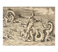 Artery8 Bonasone Hercules Fight Dragon Achelous Deianeira Engraving Unframed Wall Art Print Poster Home Decor Premium