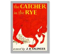 Artery8 Book Cover Catcher In The Rye Salinger Classic Novel A4 Artwork Framed Wall Art Print in Light Grey Artery8 Light Grey