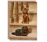 Artery8 Book of Dogs Personalised Art Card King Charles Spaniel and Brussels Griffon