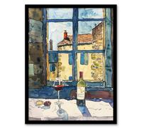 Artery8 Bordeaux Wine Cheese Grapes Advert Watercolour Wall Art Print - A4 Size