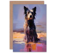 Artery8 Border Collie at the Beach for Him or Her Man Woman Birthday Thank You Get Well Soon Blank Art Greeting Card
