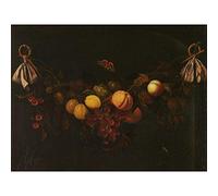 Artery8 Borman Festoon of Fruits Still Life Painting Premium Wall Art Canvas Print 18X24 Inch