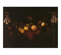 Artery8 Borman Festoon of Fruits Still Life Painting Unframed Wall Art Print Poster Home Decor Premium