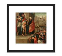 Artery8 Bosch Ecce Homo Painting 8X8 Inch Square Wooden Framed Wall Art Print Picture with Mount in Black Artery8 Black