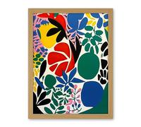 Artery8 Botanical Garden Henri Matisse Inspired Acrylic Painting Abstract Bright Shapes Artwork Framed Wall Art Print 18X24 Inch