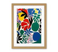 Artery8 Botanical Garden Henri Matisse Inspired Acrylic Painting Abstract Bright Shapes Artwork Framed Wall Art Print 18X24 Inch