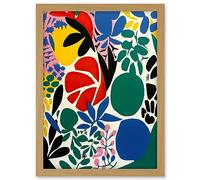 Artery8 Botanical Garden Henri Matisse Inspired Acrylic Painting Abstract Bright Shapes Artwork Framed A3 Wall Art Print