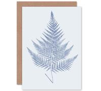 Artery8 Botanics Cobalt Fern Eppusum Greetings Card in Blue Artery8 Blue