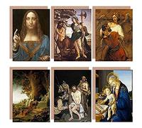 Artery8 Botticelli Manet Rembrandt Da Vinci Jesus Religion Mixed Fine Art Greeting Card Pack of 6